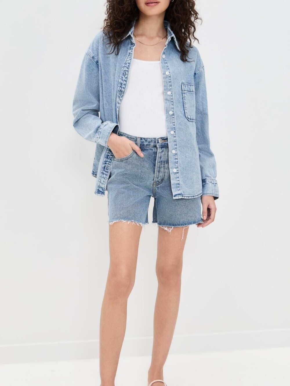 PARKE Vintage Wash Denim Button Down.